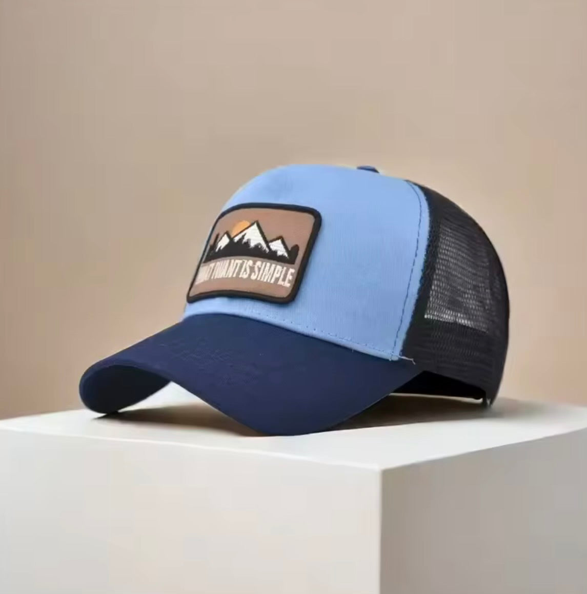 Adventure Mountain Patch Trucker Hat – Breathable Mesh Snapback Cap